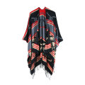 Abstract Stripe Geometric Graph Shawl Vintage Tassels Tribal Cardigan Scarves Stole